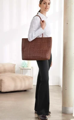 Allan K Flechtleder-Maxi-Shopper