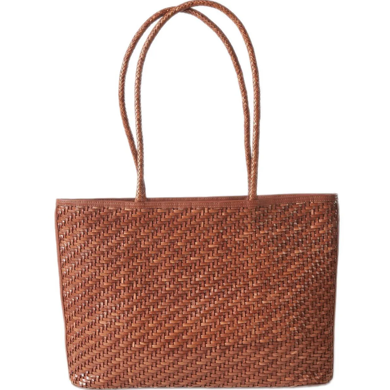 Allan K Flechtleder-Maxi-Shopper
