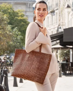 Allan K Flechtleder-Maxi-Shopper