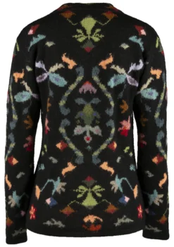 Alpaka-Strickjacke Flowers