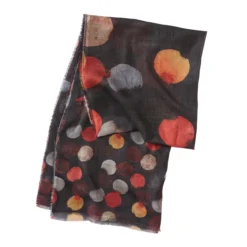 Ancini Aquarell-Tupfen-Schal, Schwarz/Multicolor
