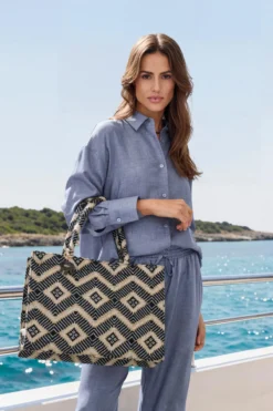 Anokhi Jacquard-Tote Bag Raute