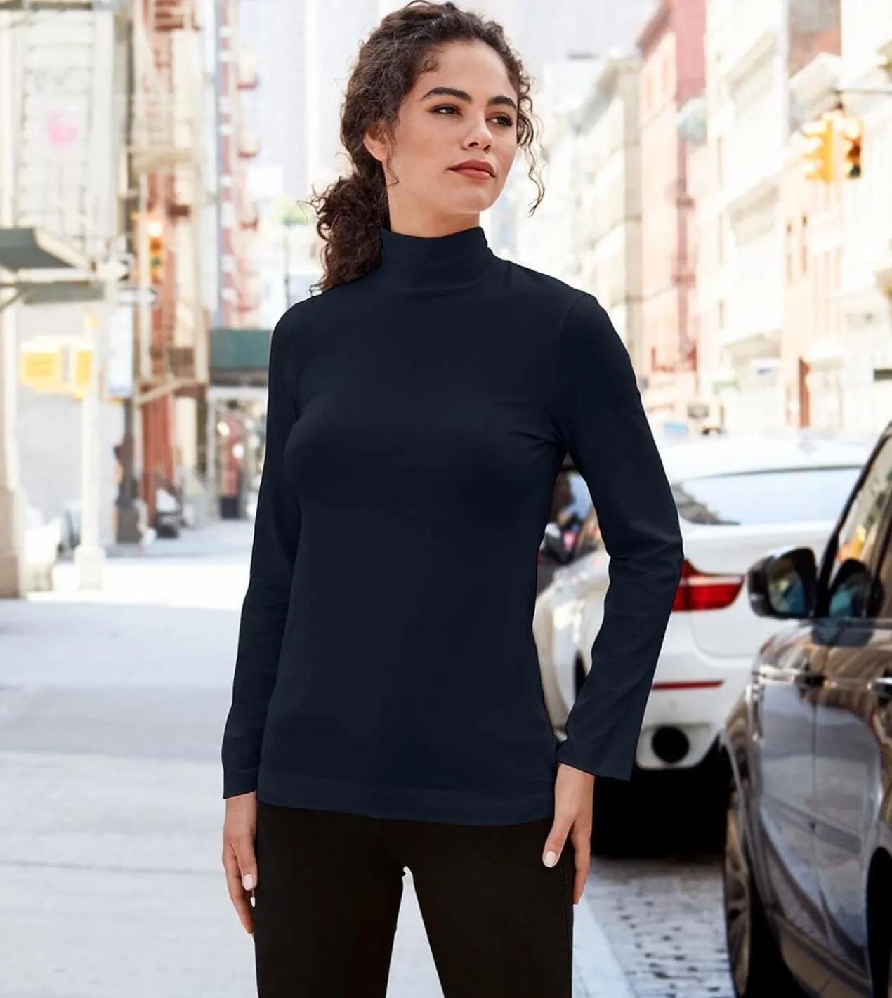 Baumwoll/Kaschmir-Highneck-Shirt
