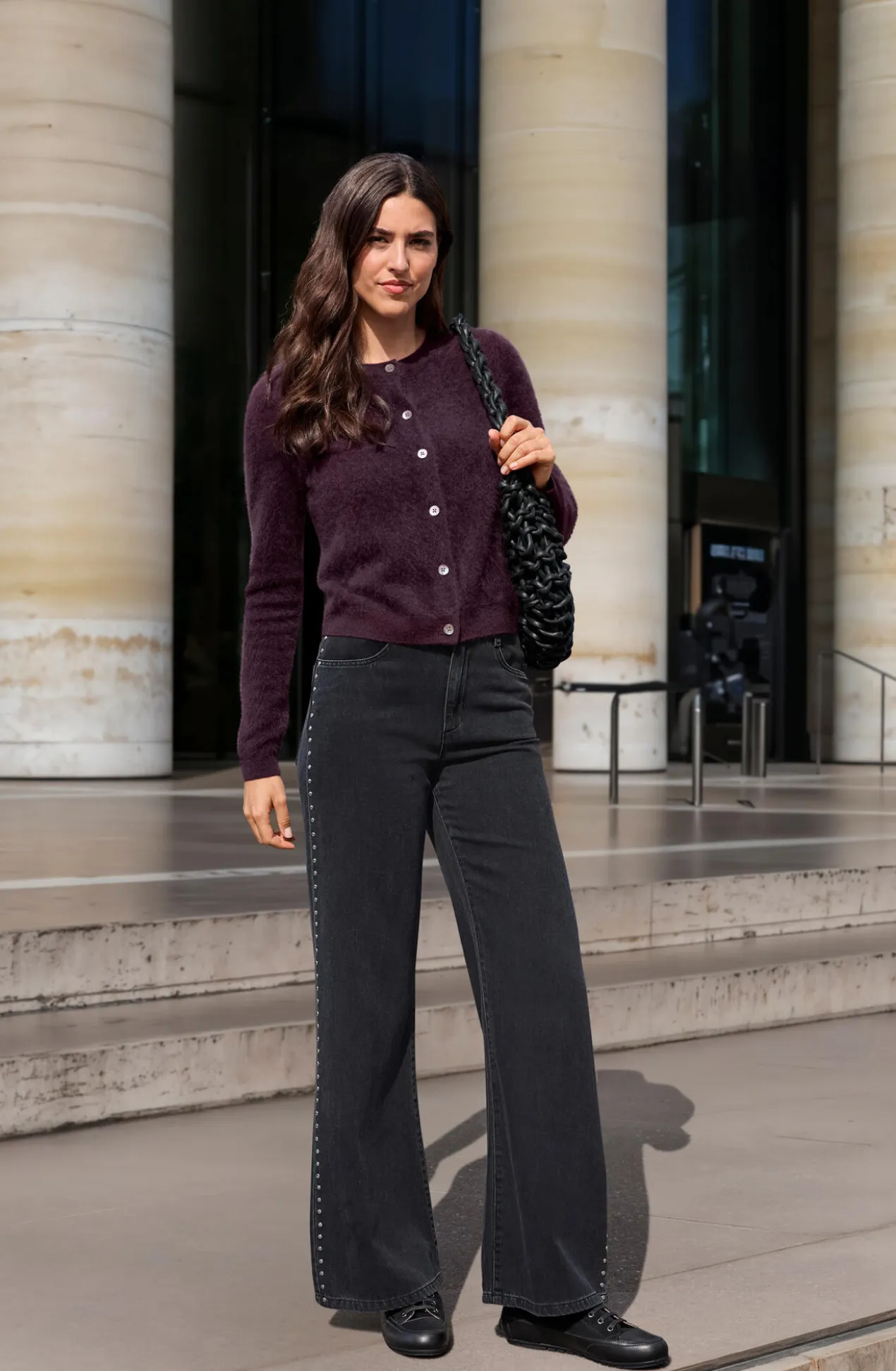 Bella Dahl Wide-leg-Nietenjeans