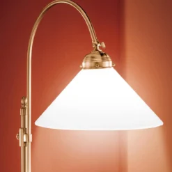 Berliner Messing-Stehlampe, Vernickelt oder Antik-Finish