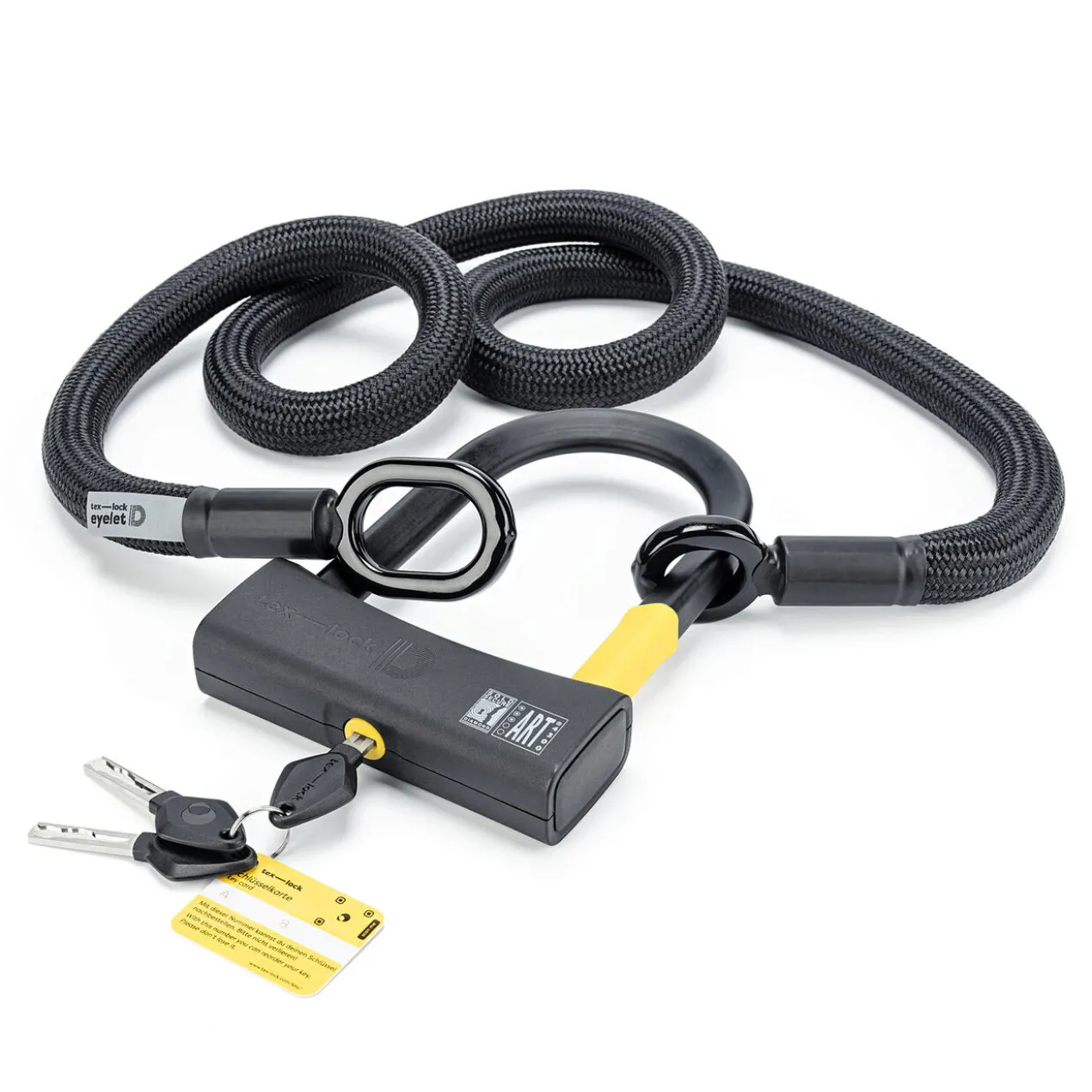 Bügelschloss mit Sicherheitsseil
