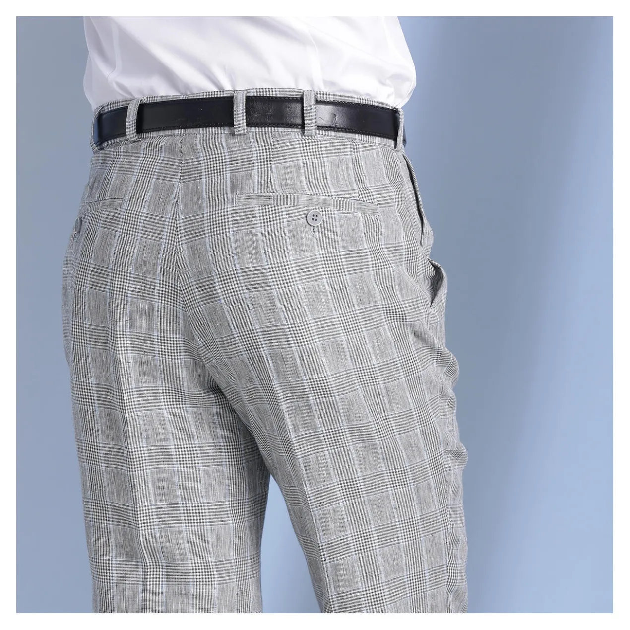Bottolis Glencheck-Leinenhose