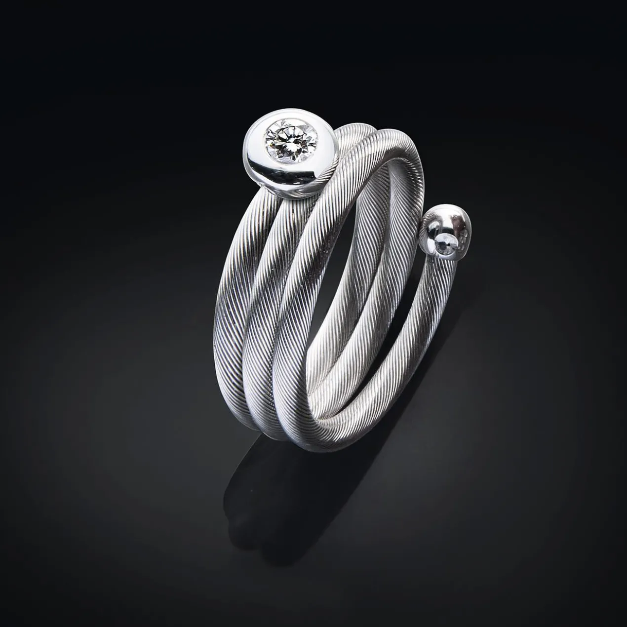 Brillant-Spiralring oder -Kabel-Collier