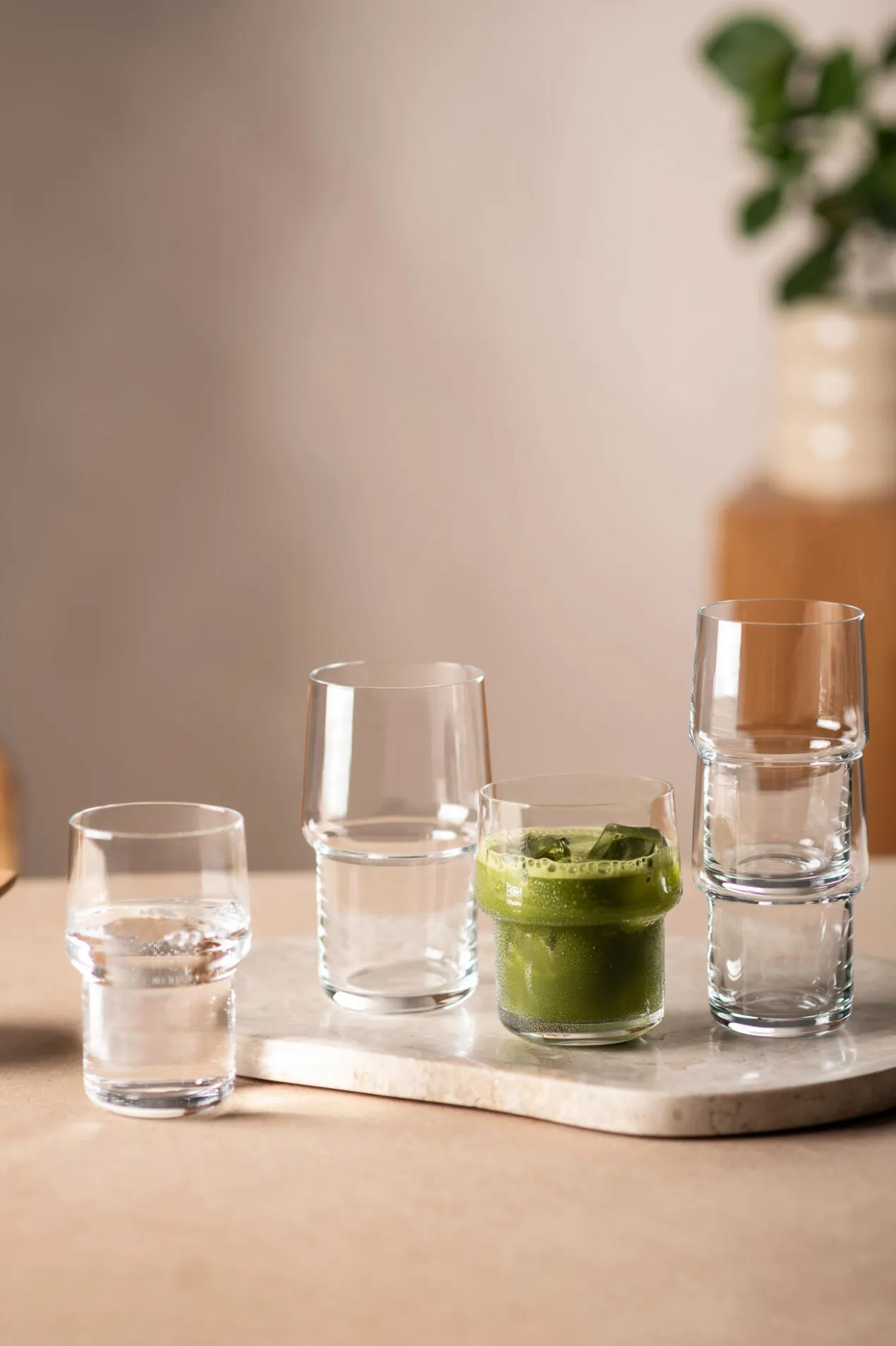 Design-Stapelgläser, 4er-Set