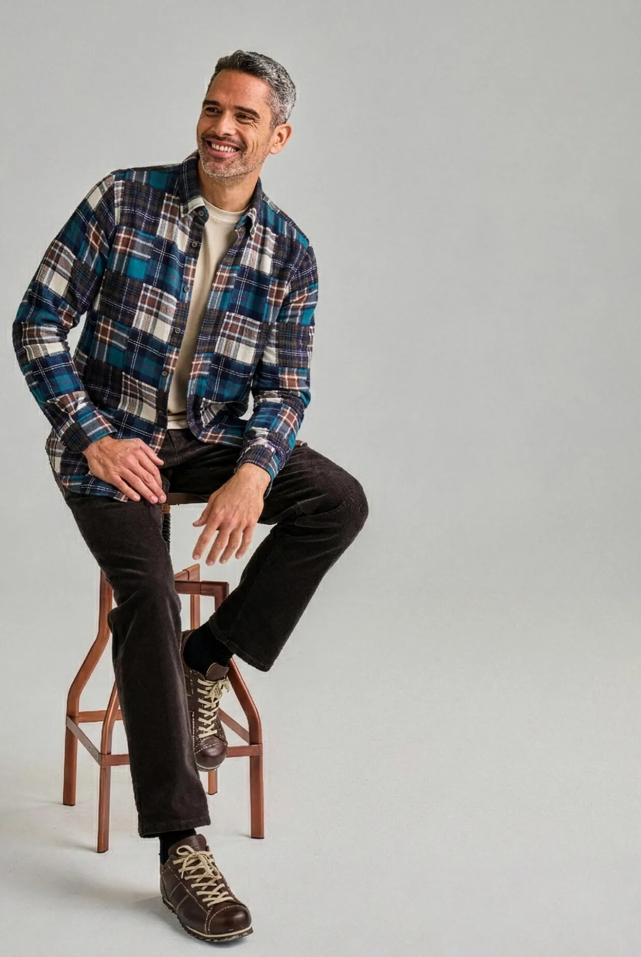 DU4 Patchwork-Flanellhemd