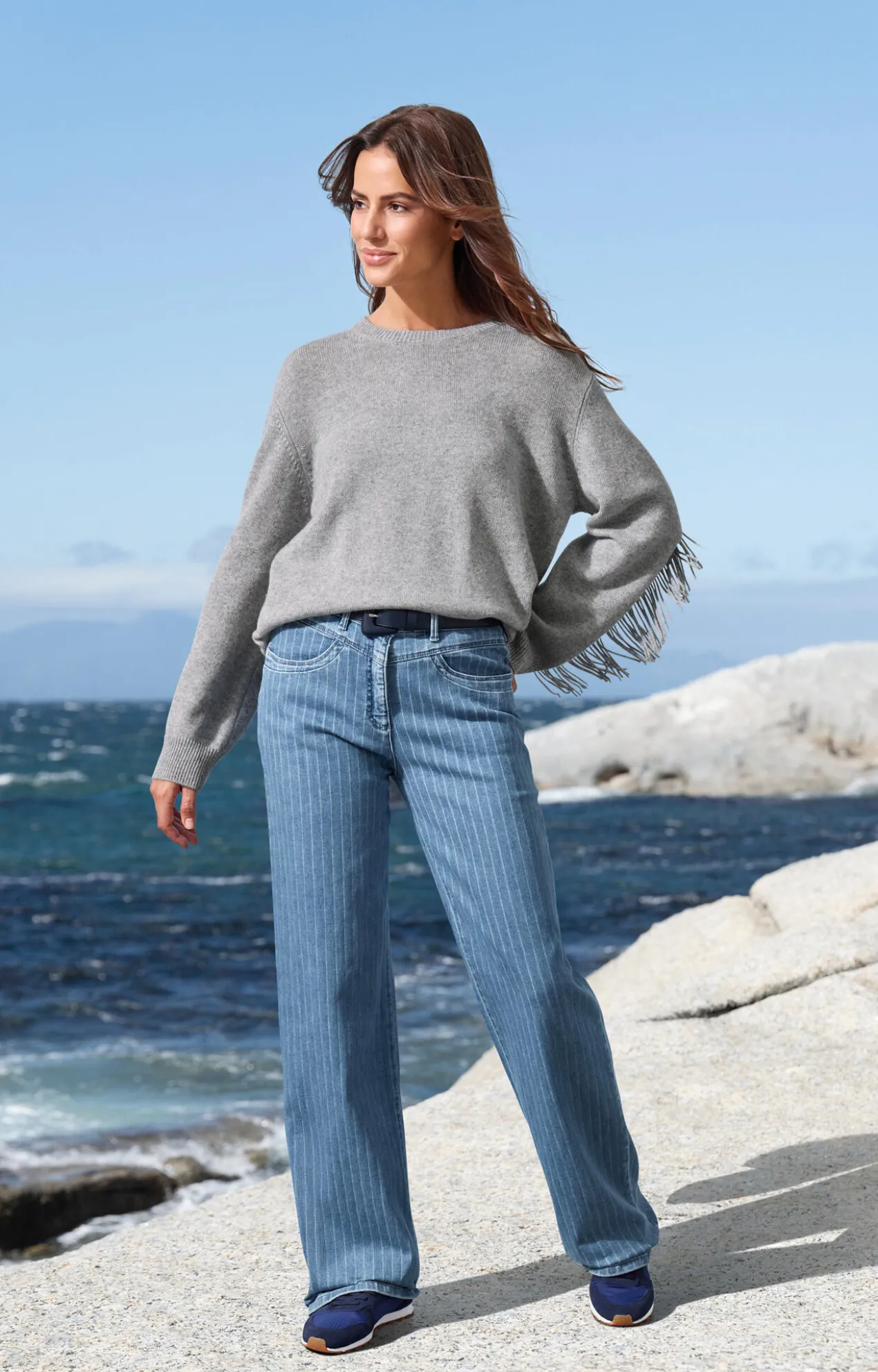FTC SeaCell®-Kaschmir-Fransenpullover