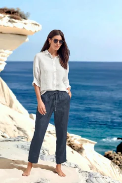 Gardeur Indigo-Leinen-Joggpants