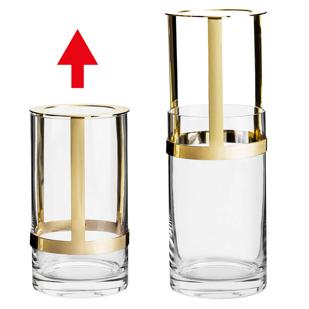 Höhenverstellbare Vase