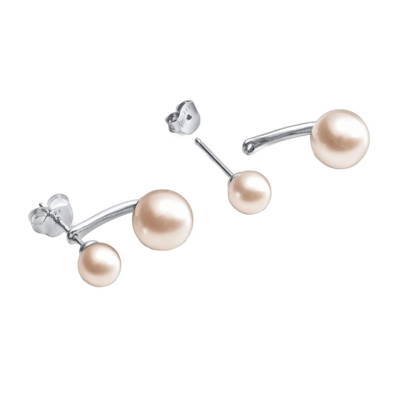 2-in-1 Ohrringe „schwebende Perle“