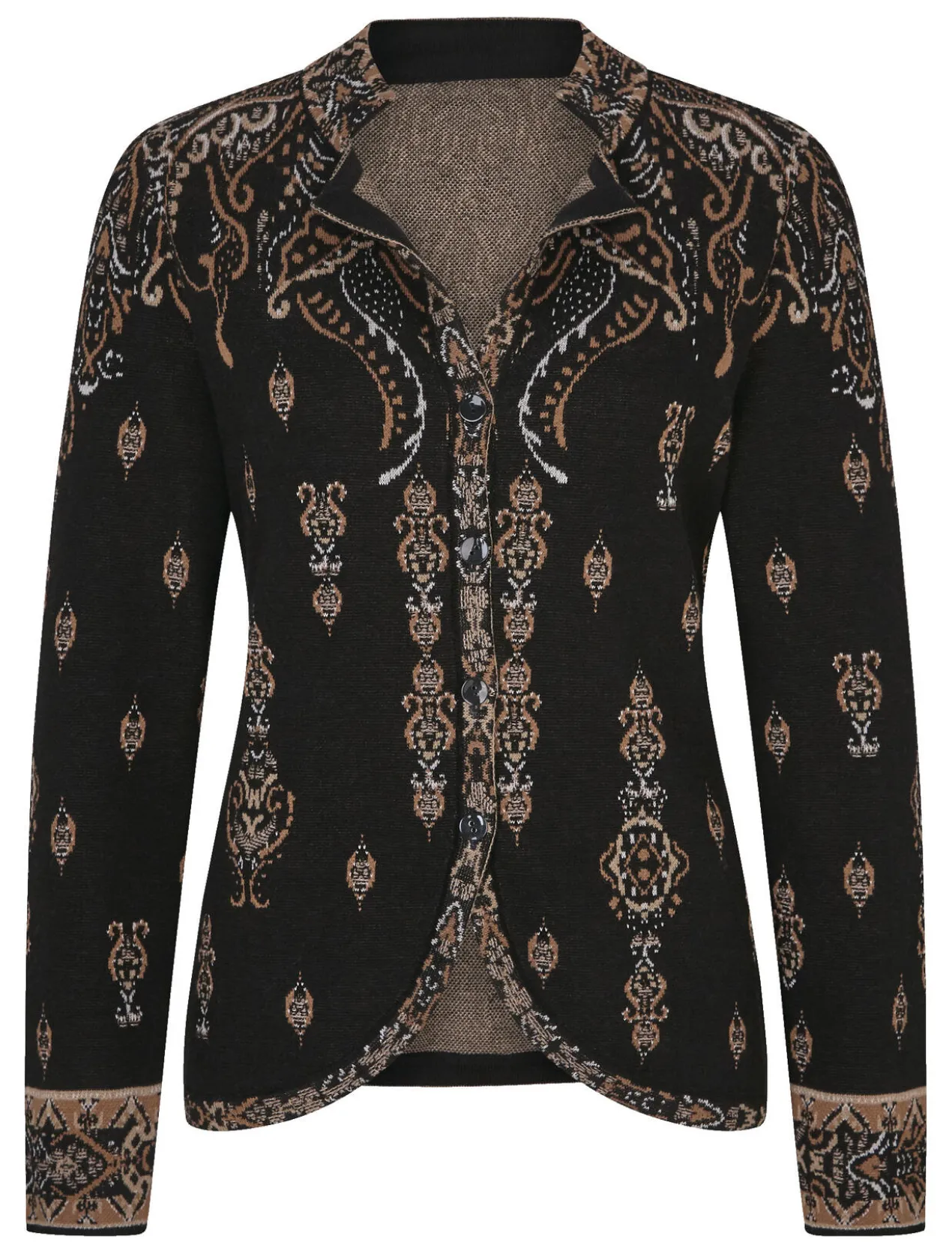 IVKO Dark-Paisley-Strickblazer