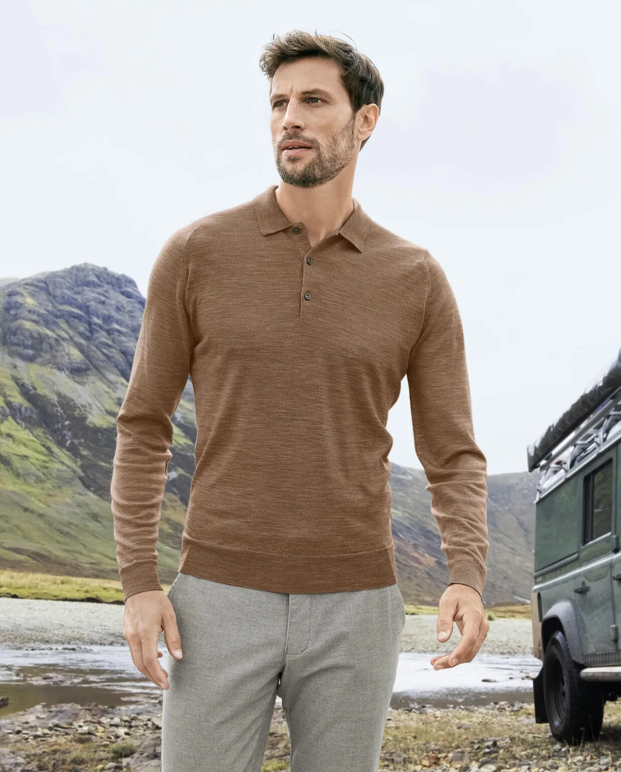 John Smedley 30-Gauge-Langarm-Polo