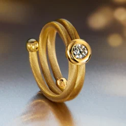 Kabelcollier oder -Ring mit Brillanten