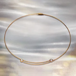 Kabelcollier oder -Ring mit Brillanten