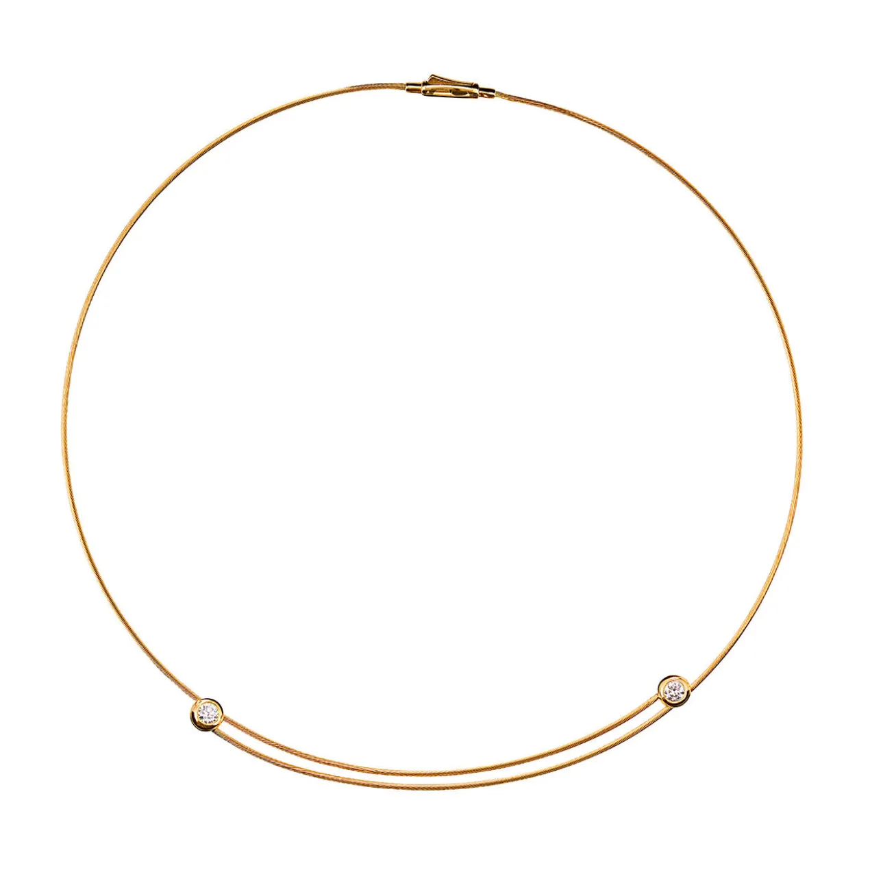 Kabelcollier oder -Ring mit Brillanten