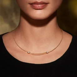 Kabelcollier oder -Ring mit Brillanten