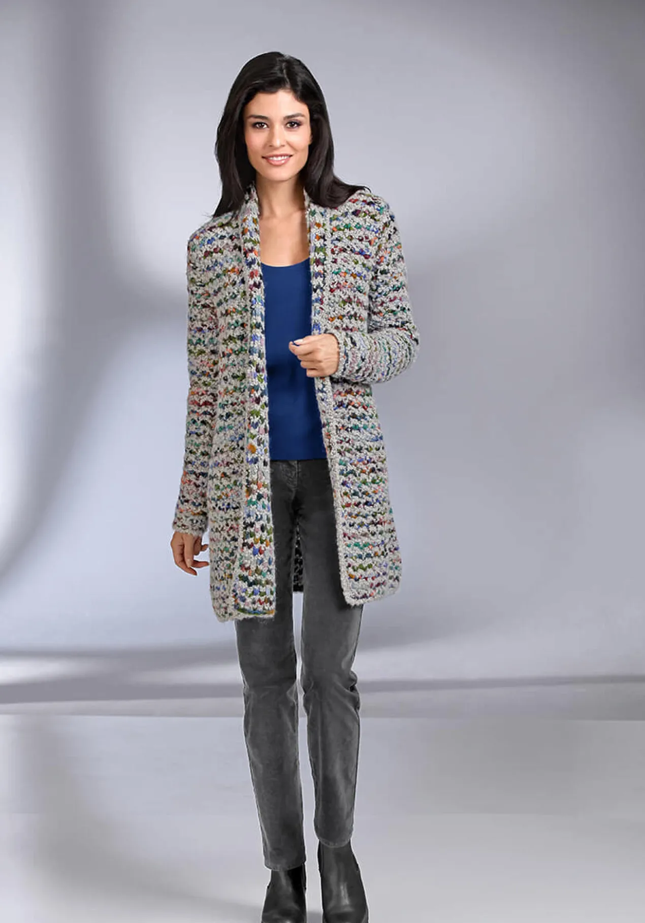 Kero Design Multicolor-Handstrick-Longcardigan