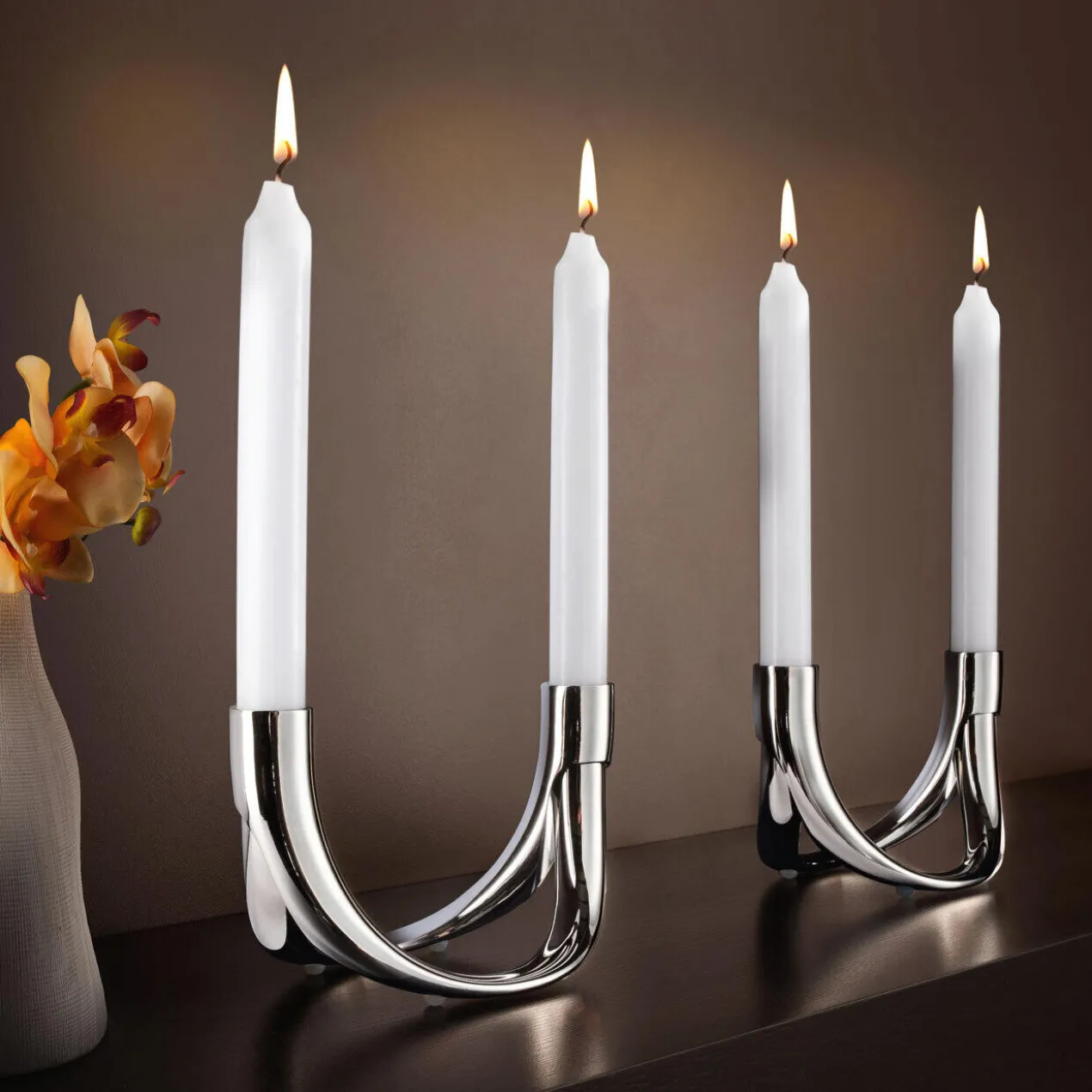Kerzenhalter Bow, Set für 4 Kerzen