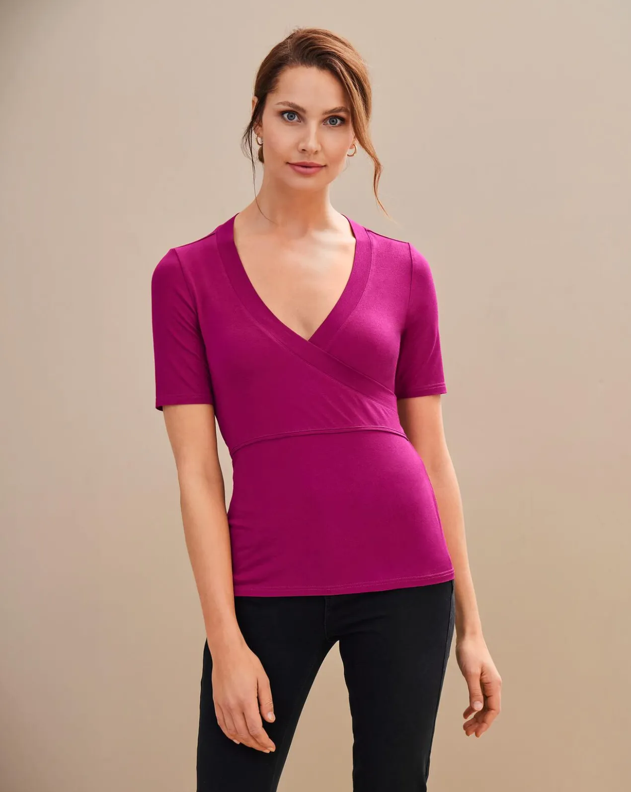 Kurzarm-Wickel-Shirt