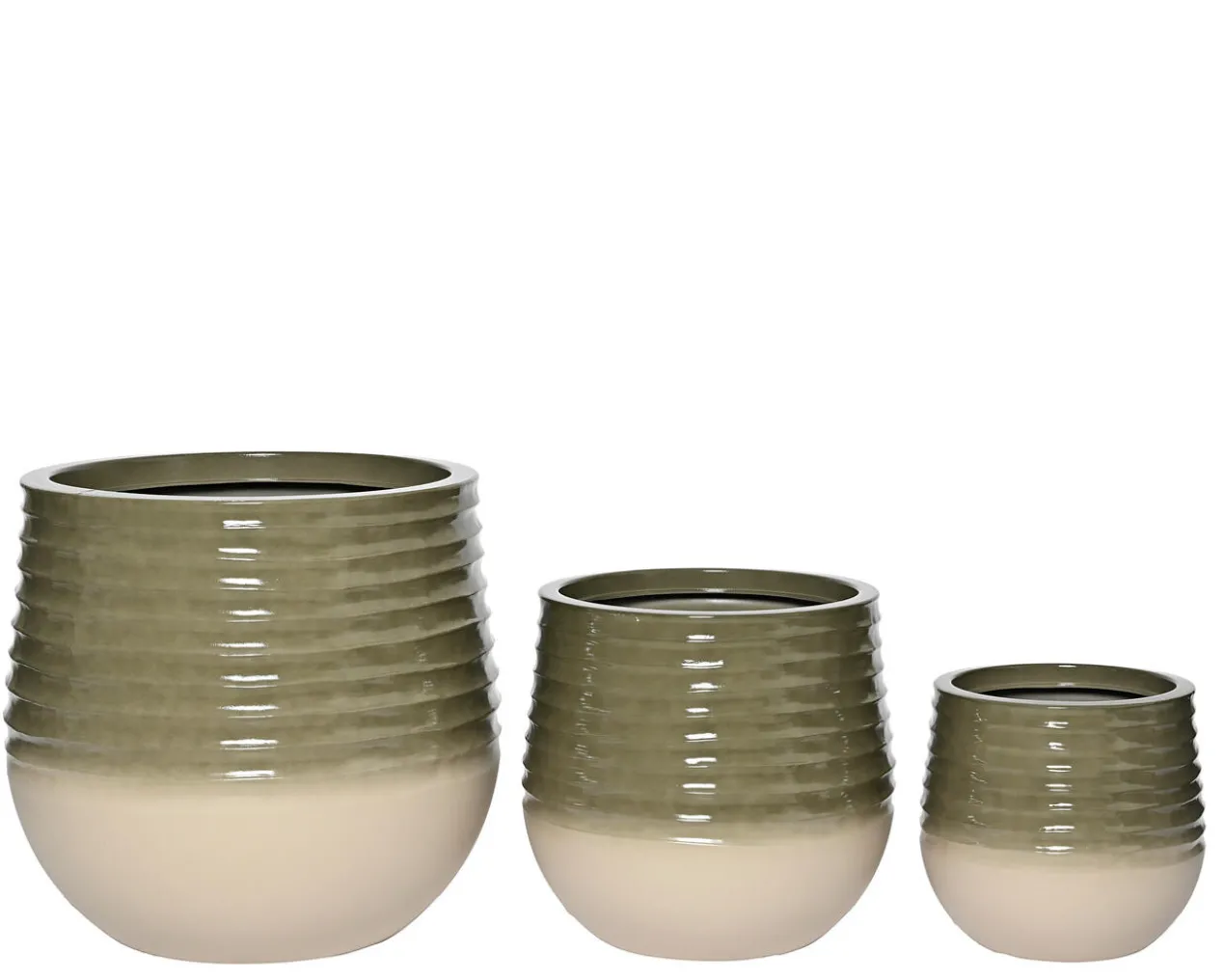 Leichte Übertöpfe im Keramikdesign, 3er-Set