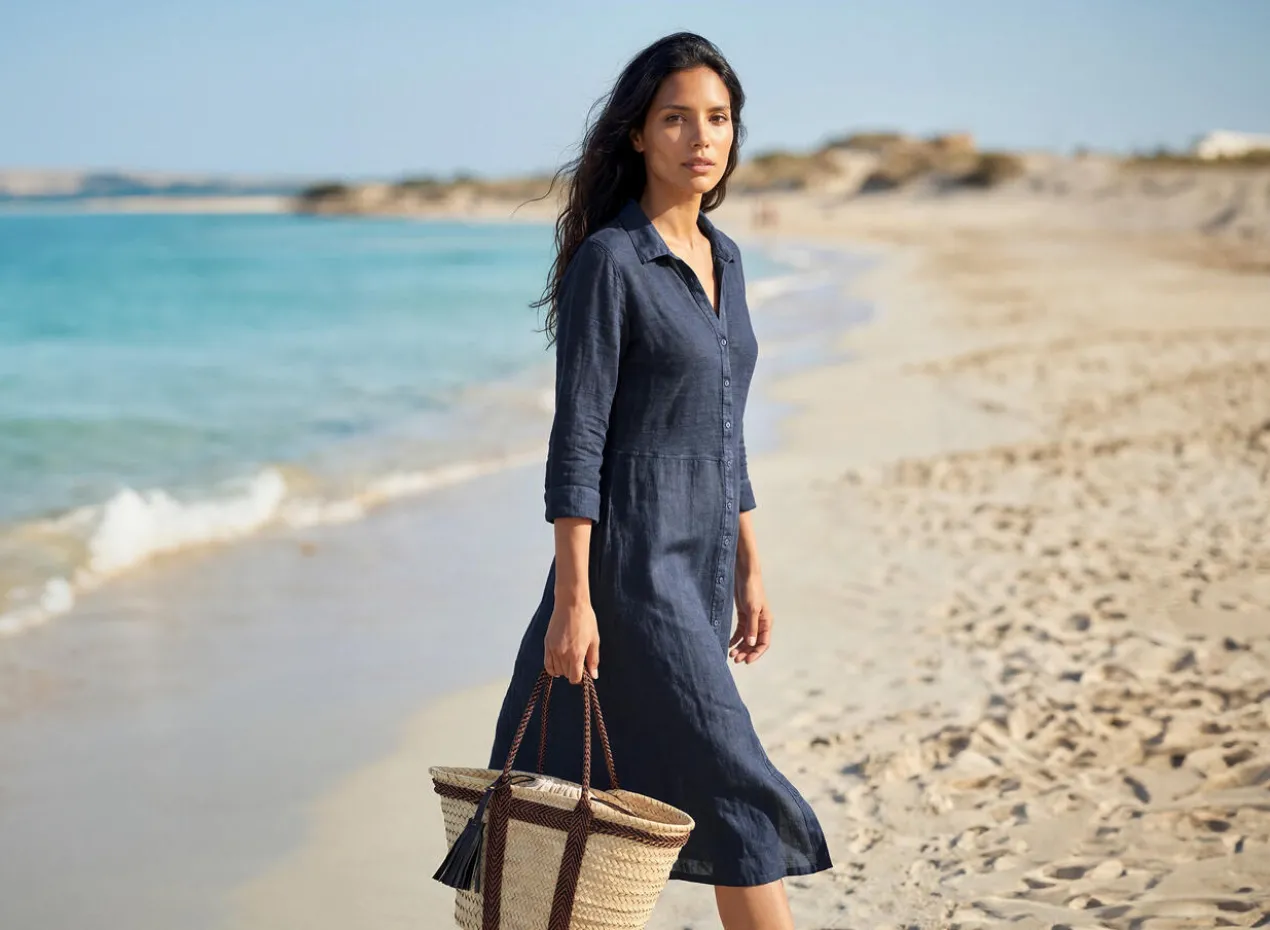 120% Lino Leinen-Kombi-Kleid