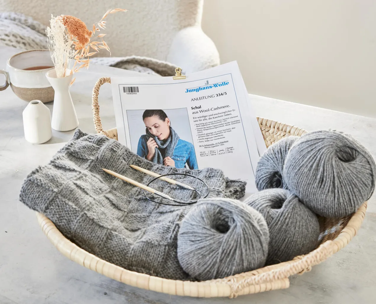 Merino-Kaschmir-Schal Strickset