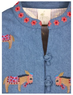 Nimo With Love Stickerei-Sommer-Jeansjacke