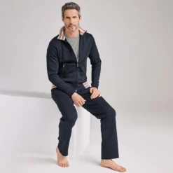 Pima-Cotton Herren-Homesuit, Marineblau