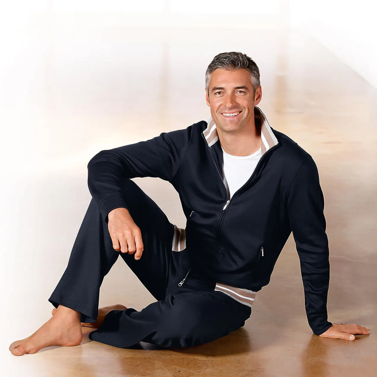Pima-Cotton Herren-Homesuit, Marineblau