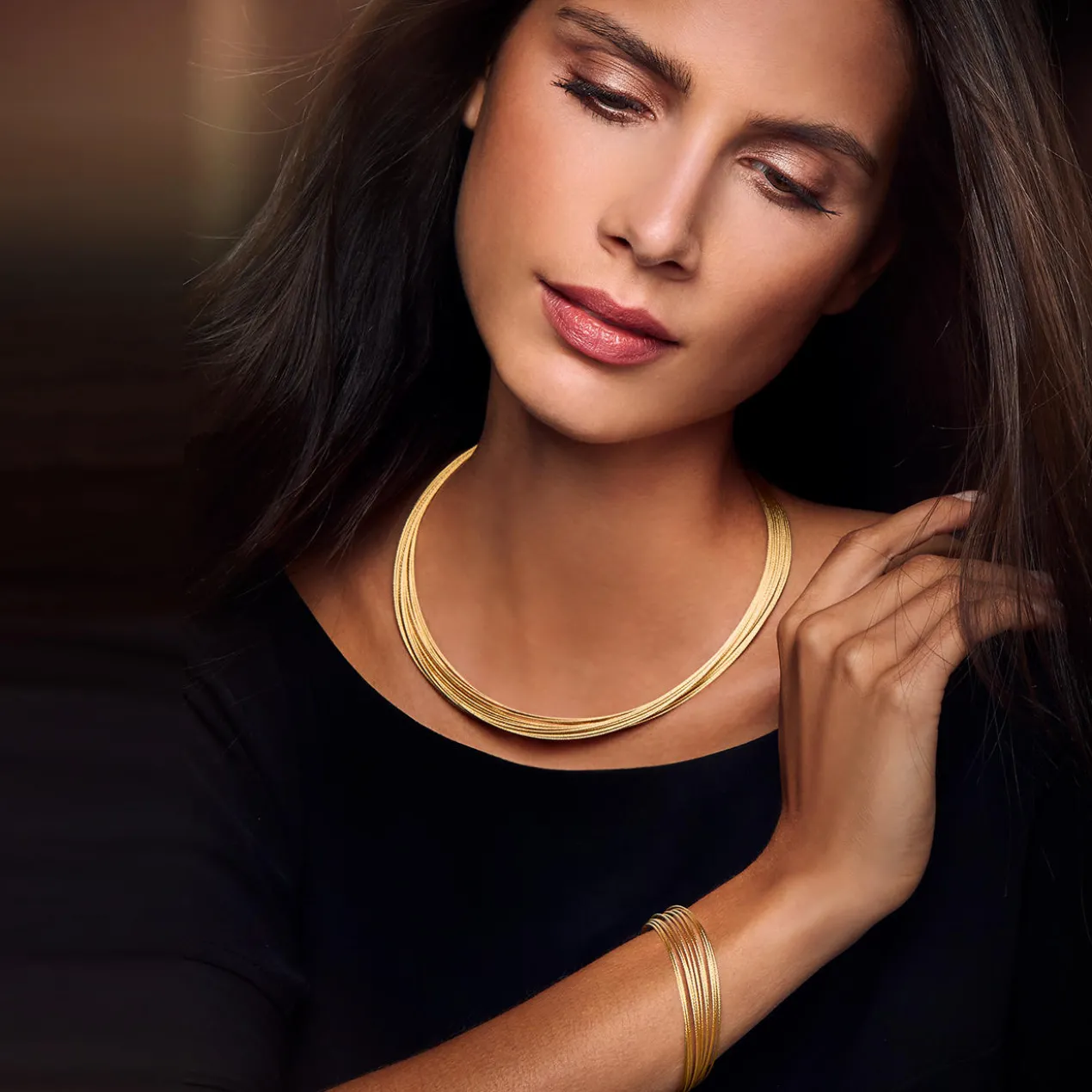 10-reihiges Gold-Armband oder 20-reihiges Gold-Collier