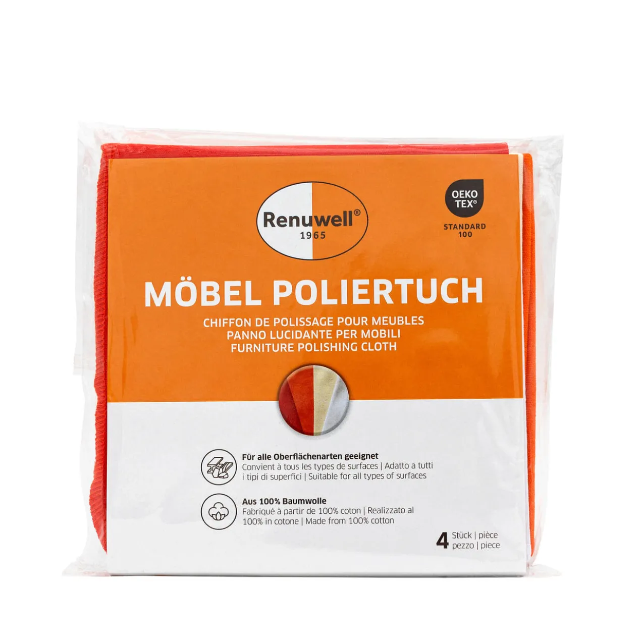 Renuwell Möbel-Regenerator, 500 ml oder Möbelpflegetücher, 4er-Set