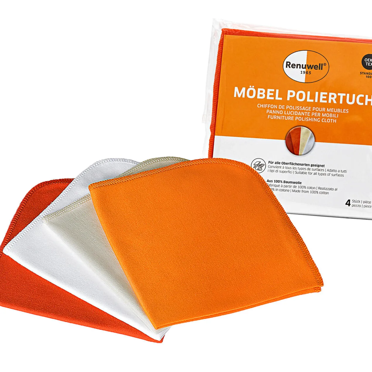 Renuwell Möbel-Regenerator, 500 ml oder Möbelpflegetücher, 4er-Set