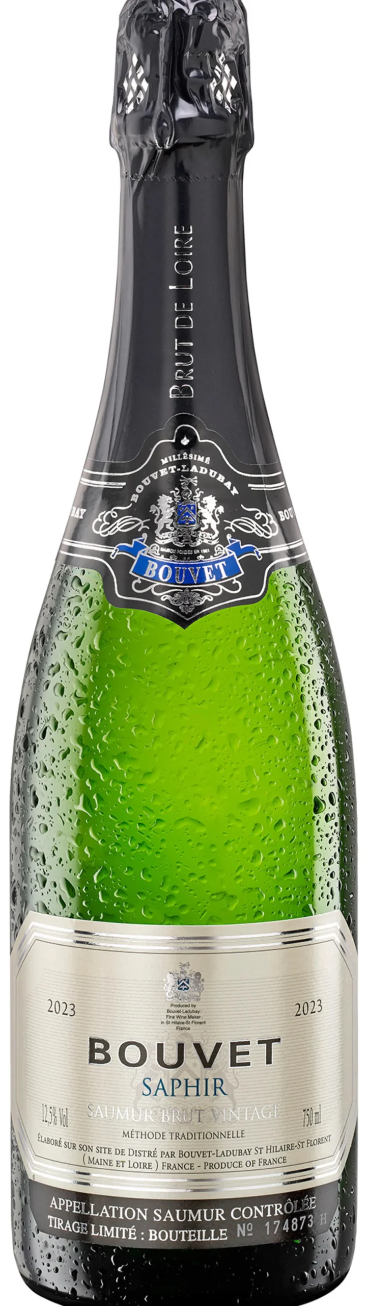 Saphir 2023, Bouvet Ladubay, Saumur Brut AOP, Frankreich
