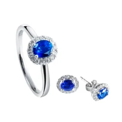 Saphir-Ring oder -Ohrstecker