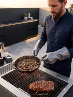 Silikon Grill- und Hitzeschutzhandschuhe, 1 Paar