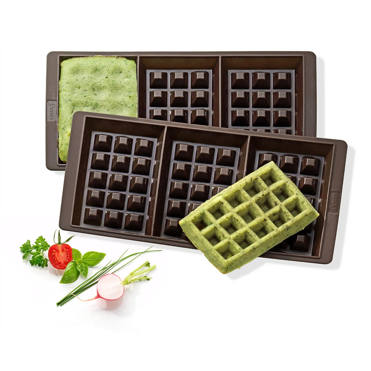 Silikon Waffel-Backform, 2er-Set
