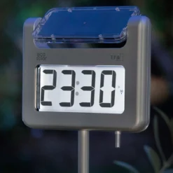 Solar-Gartenthermometer mit Funkuhr