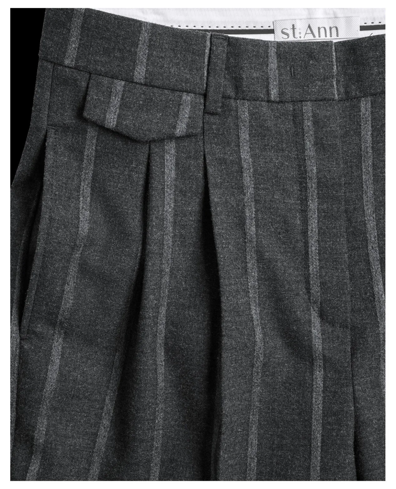 st.Ann Flexible Wide-leg-Nadelstreifenhose
