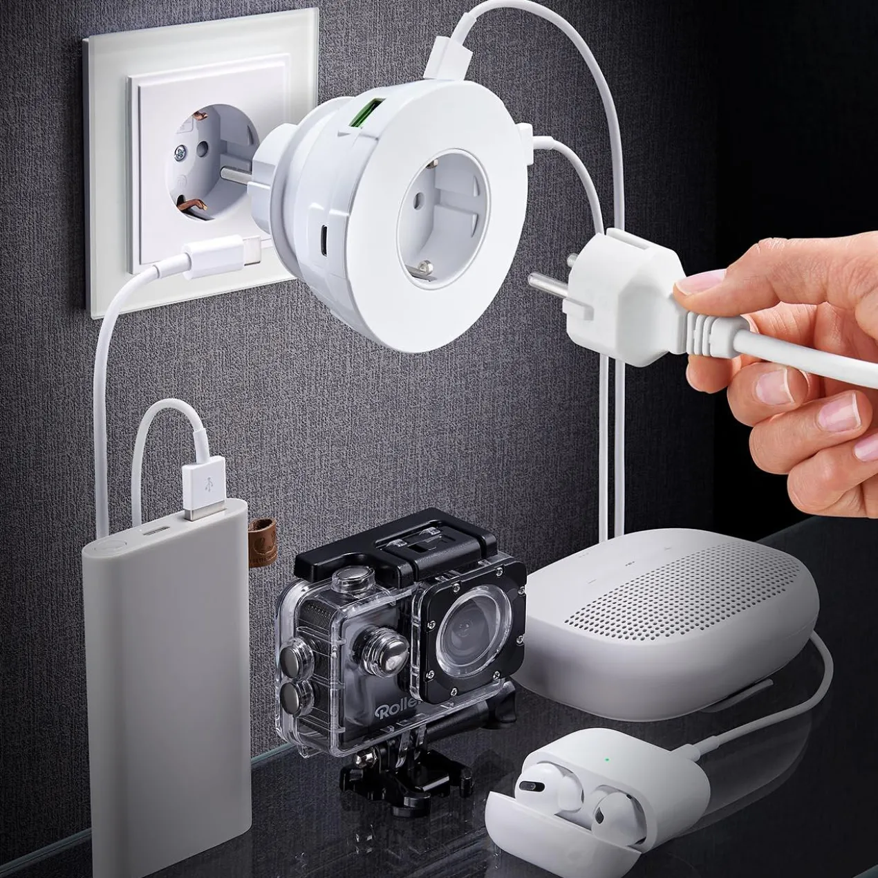 Steckdoseneinsatz mit 4 USB-Ports