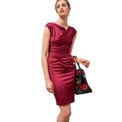 Swing Shift-Kleid, Kirschrot