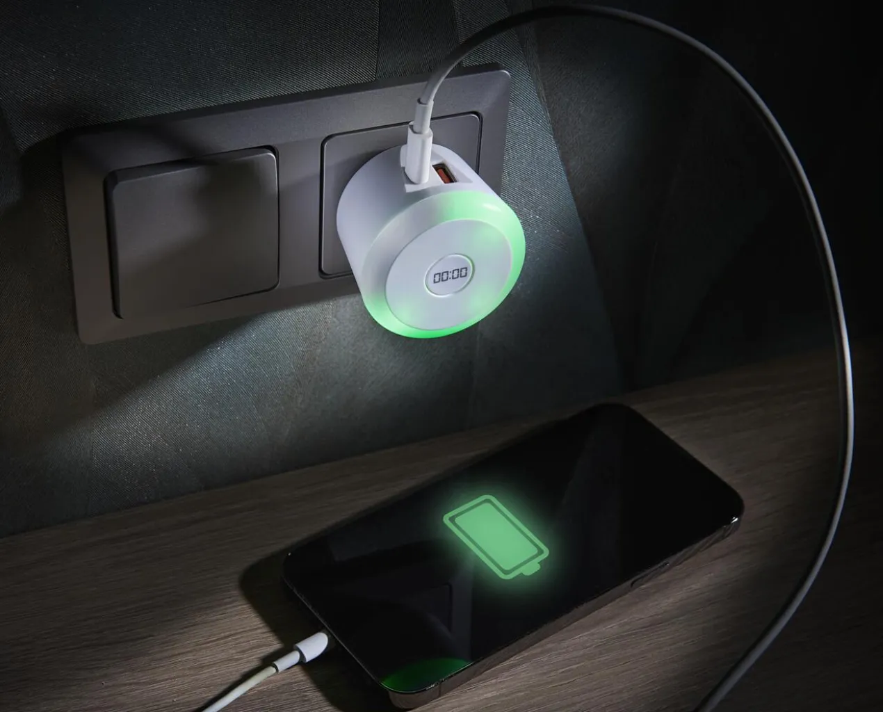 USB-Ladeadapter mit Timer
