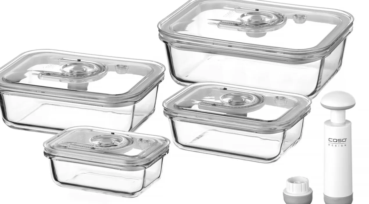 Vakuumdosen aus Glas, 4er-Set