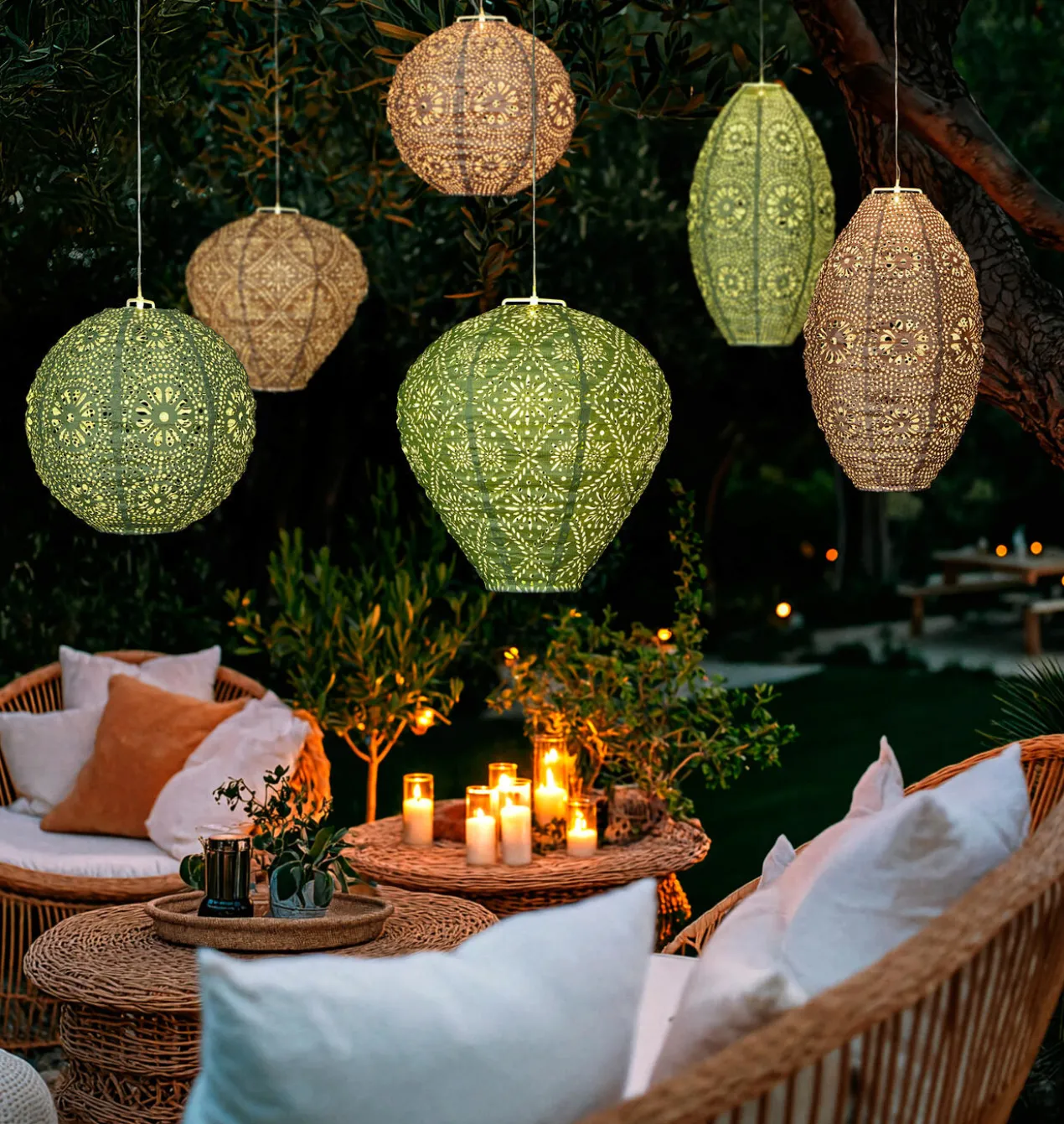 Wetterfeste Lampions mit Solar und LEDs