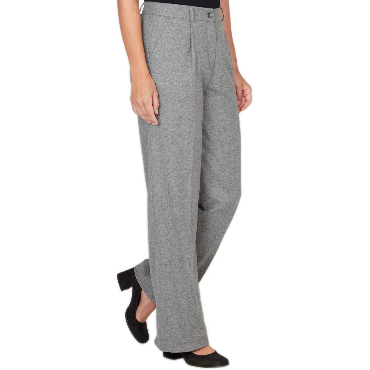 Wide-leg-Schurwollhose