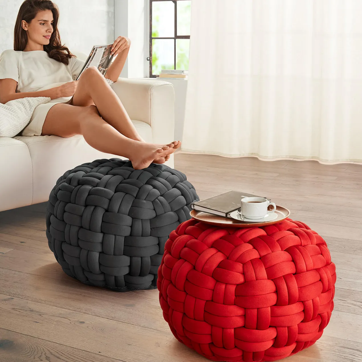 XL-Geflecht Pouf
