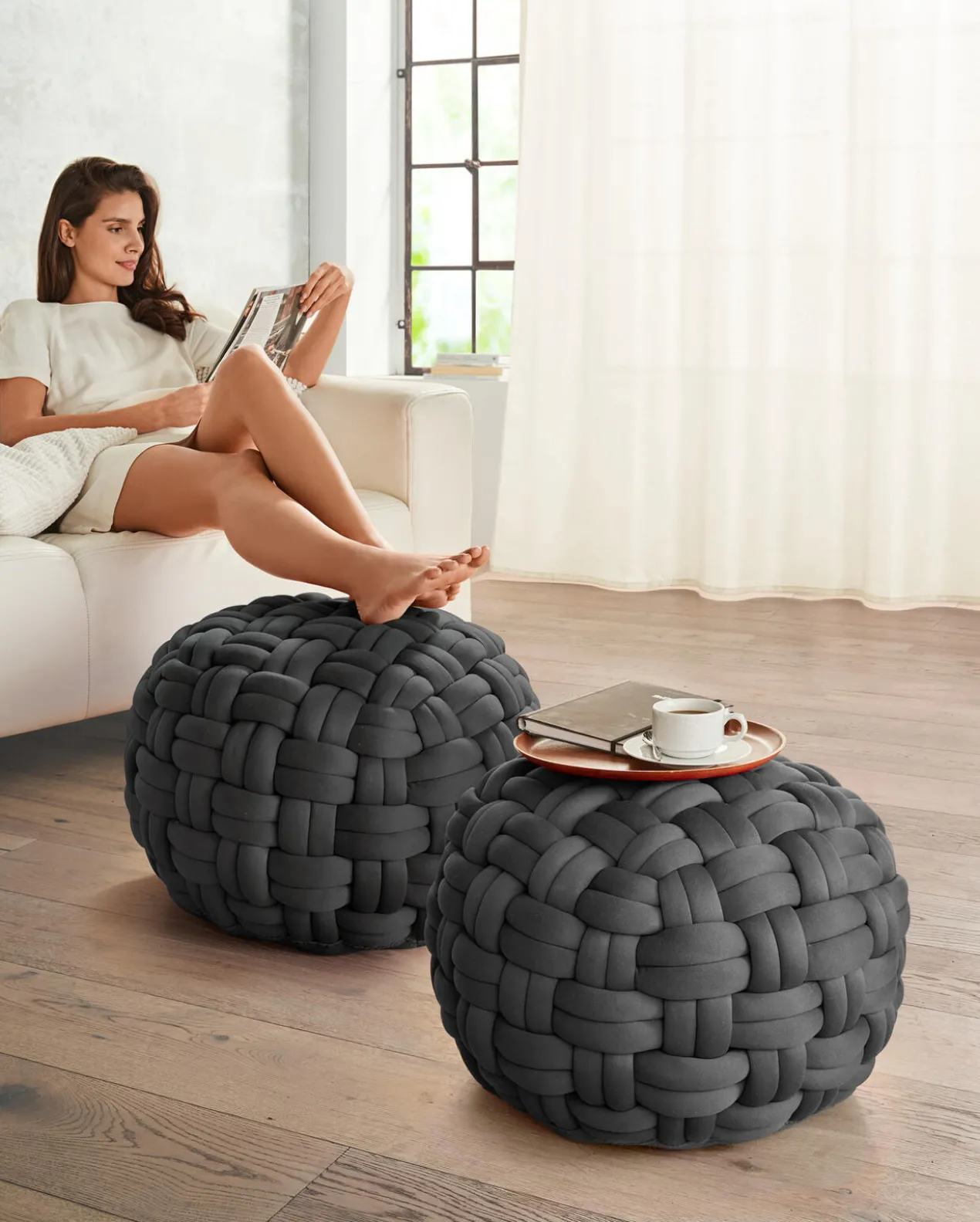 XL-Geflecht Pouf